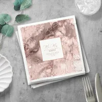 Marble Glitter Wedding Rose Gold V2 ID644 Napkins