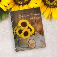 Sunflowers and Garden Watering Can Barn Wedding Notebook