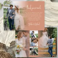 Boho 6 Photo Script Terracotta Wedding Thank You Card