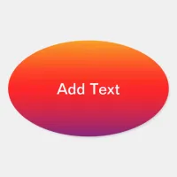 Spectrum of Horizontal Colors Your Text Oval Sticker