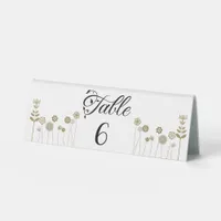 Elegant Timeless Soft Gold Floral Minimalism Table Tent Sign