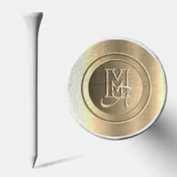 Metallic Gold Steel Engraved Monogram Golf Tees