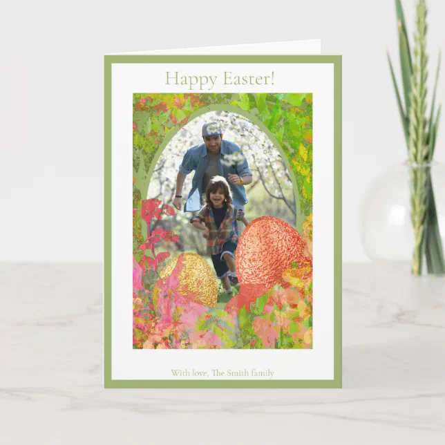 Easter egg hunt holiday card