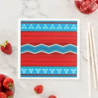 Southwest River Canyon Geometric Red Turquoise Paper Dinner Napkins