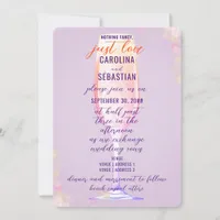 Elegant Lavender Purple Bubbly Champagne Wedding Invitation