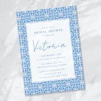 Mediterranean Blue Tile Bridal Shower Invitation