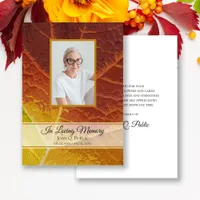 Shades of Autumn Leaf Funeral Memorial Sympathy Thank You Card