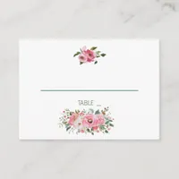 Bright Pink Floral Wedding Place Card