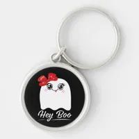 Cute Hey Boo Halloween Design Keychain