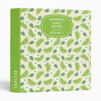 Floral Limes Citrus Family Recipe 3 Ring Binder
