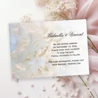 White Floral Wedding Save the Date Invitation