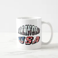 Illinois USA Flag & State Photo Text Coffee Mug