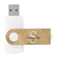 Elegant Gold Glitter Foil Sparkle Monogram Flash Drive