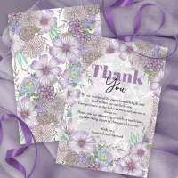 Elegant Purple Garden Flowers Baby in Bloom  Thank You Card