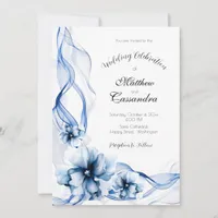 Elegant Dusty Blue Navy Flowers Wedding