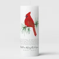 Memorial Prayer Tribute Cardinal Pillar Candle