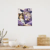 The Beautiful Witch and Her Collie Morning Coffee  Poster