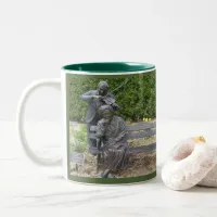 Elderly Couple Serenade Botanical Garden Two-Tone Coffee Mug