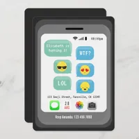 Emoji theme Birthday Party Invitation
