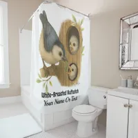 Quirky White-Breasted Nuthatch Shower Curtain