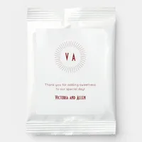 Modern 2-Letter Red Monogram Wedding Favor Lemonade Drink Mix