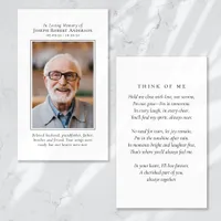 Minimalist Photo Memorial Prayer Card