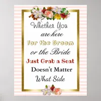 Wedding Seating Chart, Sit "wherever"  Poster