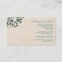 Blush & Sage Floral Wedding Weekend Details Enclosure Card