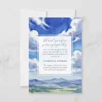 Landscape Sky Memorial Photo Sympathy Funeral Thank You Card