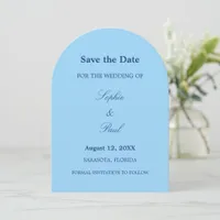Cornflower Blue Arch Save the Date