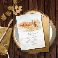 Watercolor Landscape Wedding Menu Autumn ID786