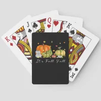 It’s Fall Y’all Halloween Pumpkin Autumn Leaves Th Poker Cards