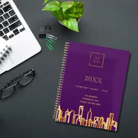 Purple gold city skyline business logo 2025 planner