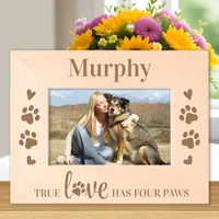 True Love has Four Paws - Personalized Dog Lover  Engraved Frames