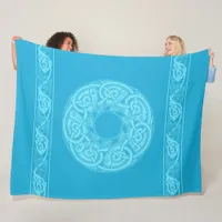 Celtic Knotwork Fish in Blue Fleece Blanket