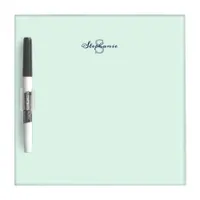 Elegant Pastel Green Stylish Monogrammed Dry Erase Board