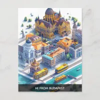 Isometric Budapest Travel Postcard