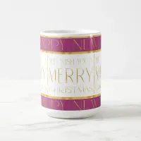 Magenta Gold Christmas Pattern#35 ID1009 Coffee Mug