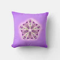 *~* Purple Lavender & Pink  Star Ribbon Mandala Throw Pillow