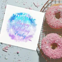 Happy Birthday Party Pastel Colors Stars Banners Napkins