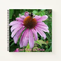 Bumblebee on Eastern purple Coneflower Notebook