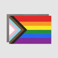 Progress Pride Flag  Car Magnet