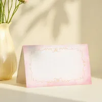 Blush Gold Tea Party Tent Card for Bridal Shower