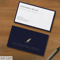 Modern Minimalist Quill Logo Business Card