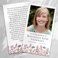 Wildflower In Loving Memory Memorial Prayer Card