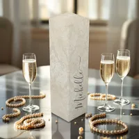 Elegant Vintage Pearl Damask Personalized Wine Box