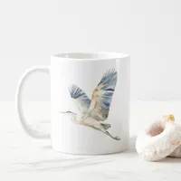 Elegant Flying Blue Herons White Coffee Mug