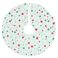 Whimsical Red and Green Polka Dot Christmas Skirt Brushed Polyester Tree Skirt