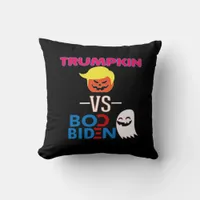Funny Trumpkin Vs Boo Biden Halloween Design Class Throw Pillow