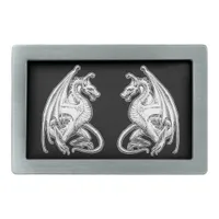 Winged Dragons Rectangular Belt Buckle